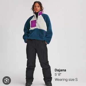 Stoic color block soft sherpa 1/2 zip fleece pullover, size medium